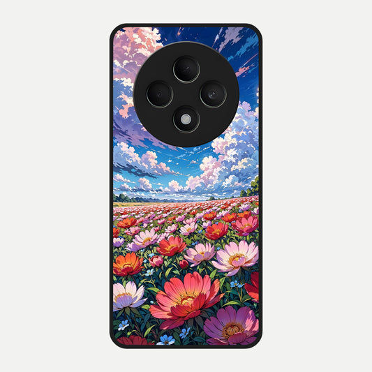  Blossom Sky Field Glass Case For Oppo F27 5G back cover – full design glossy printed glass finish