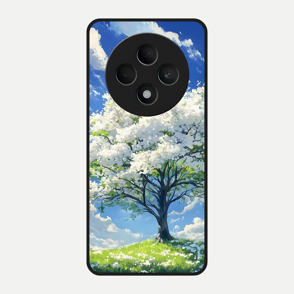  Blossom Sky Serenity Glass Case For Oppo F27 5G back cover – full design glossy printed glass finish