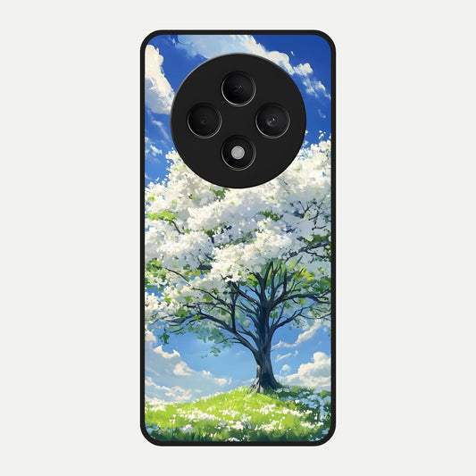  Blossom Sky Serenity Glass Case For Oppo F27 5G back cover – full design glossy printed glass finish