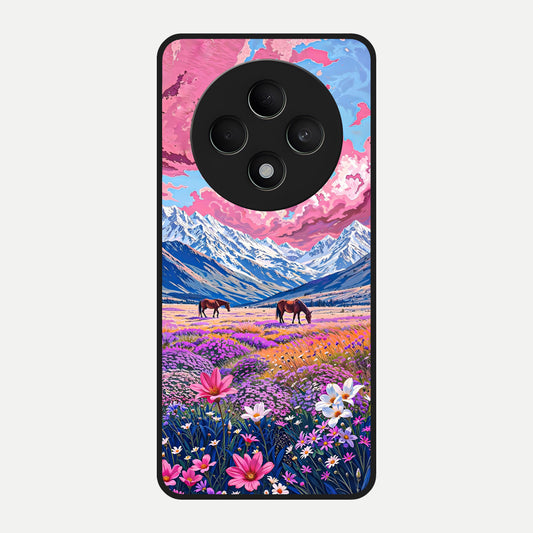  Blossom Valley Dream Glass Case For Oppo F27 5G back cover – full design glossy printed glass finish