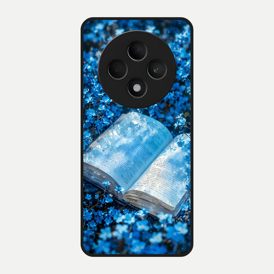  Blue Bloom Tales Glass Case For Oppo F27 5G back cover – full design glossy printed glass finish
