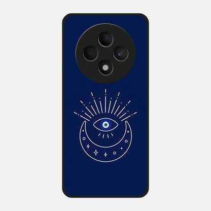  Blue Evil Eye Glass Case For Oppo F27 5G back cover – full design glossy printed glass finish