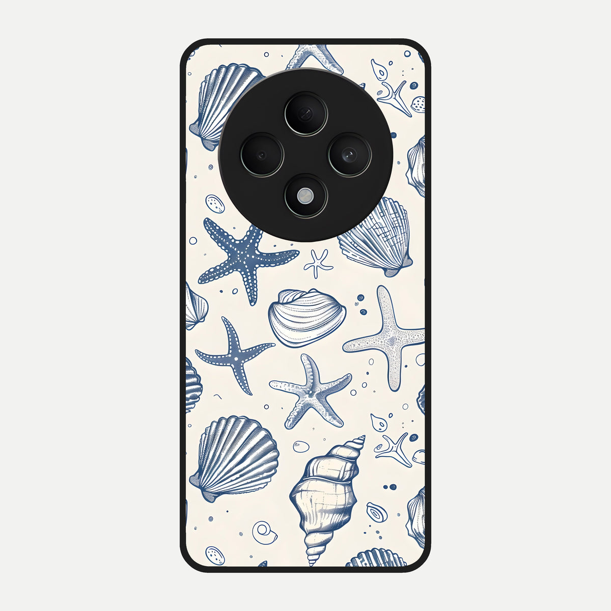  Blue Ocean Outline Glass Case For Oppo F27 5G back cover – full design glossy printed glass finish