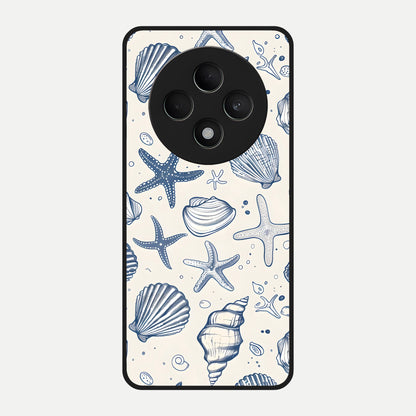  Blue Ocean Outline Glass Case For Oppo F27 5G back cover – full design glossy printed glass finish