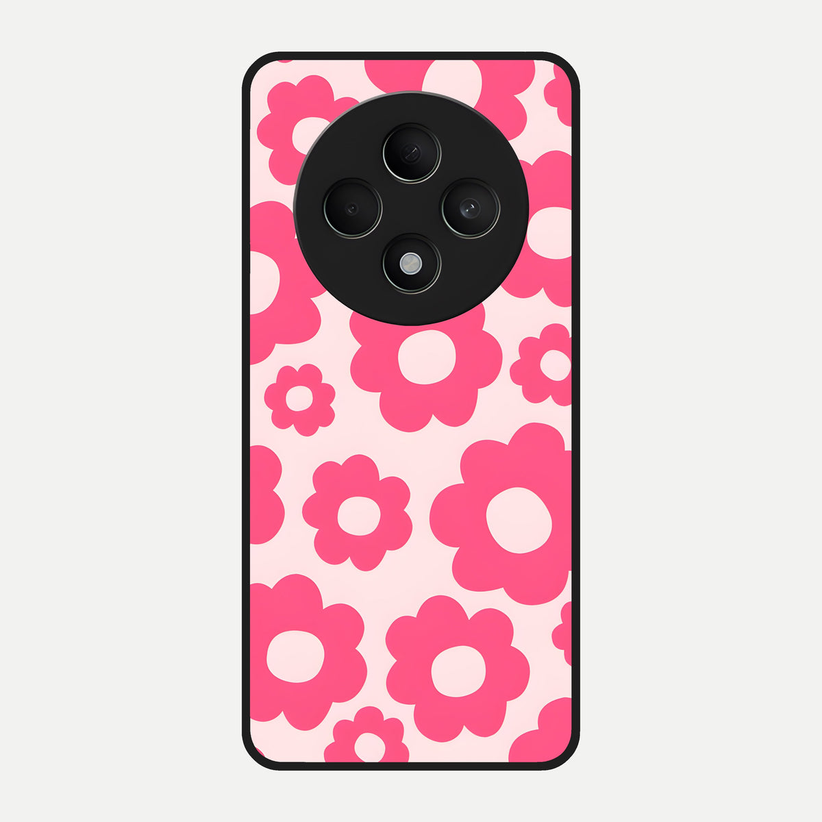  Blush Flower Pop Glass Case For Oppo F27 5G back cover – full design glossy printed glass finish