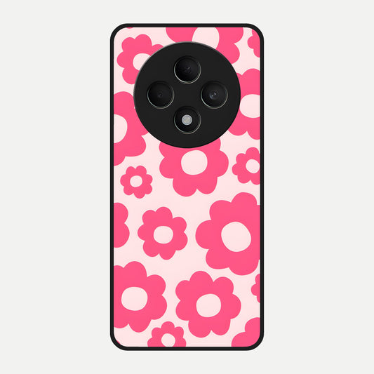  Blush Flower Pop Glass Case For Oppo F27 5G back cover – full design glossy printed glass finish