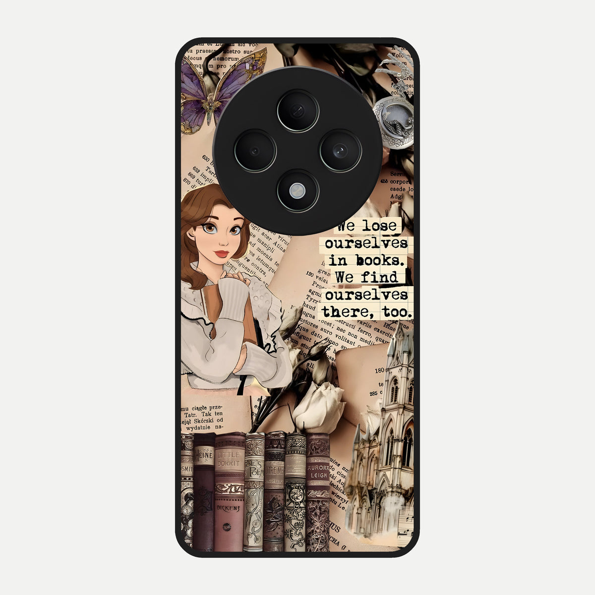  Bookish Dream World Glass Case For Oppo F27 5G back cover – full design glossy printed glass finish