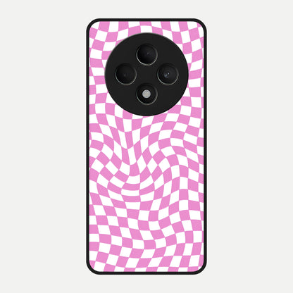  Bubblegum Check Wave Glass Case For Oppo F27 5G back cover – full design glossy printed glass finish