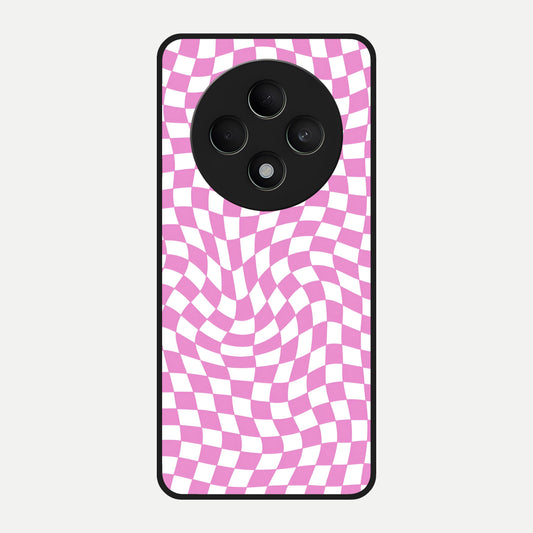  Bubblegum Check Wave Glass Case For Oppo F27 5G back cover – full design glossy printed glass finish
