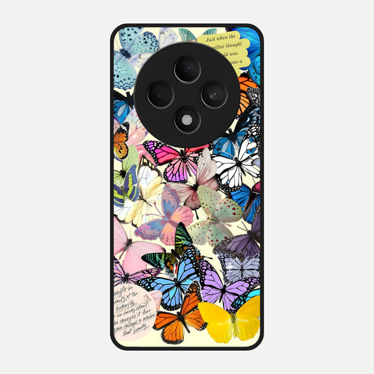  Butterflies Petal Dream Glass Case For Oppo F27 5G back cover – full design glossy printed glass finish