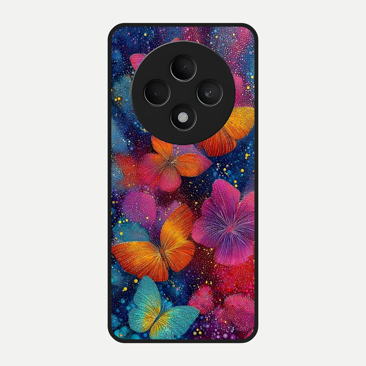  Butterfly Dream Mist Glass Case For Oppo F27 5G back cover – full design glossy printed glass finish