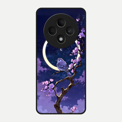  Celestial Bird Blossom Glass Case For Oppo F27 5G back cover – full design glossy printed glass finish