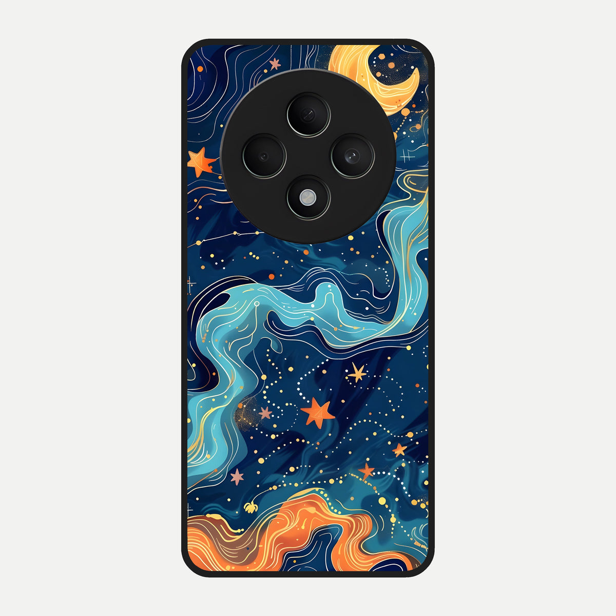  Celestial Dream Flow Glass Case For Oppo F27 5G back cover – full design glossy printed glass finish