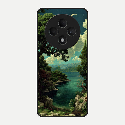  Celestial Lake Peace Glass Case For Oppo F27 5G back cover – full design glossy printed glass finish