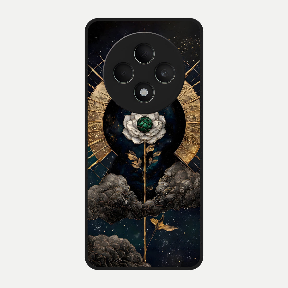  Celestial Lotus Morang Glass Case For Oppo F27 5G back cover – full design glossy printed glass finish
