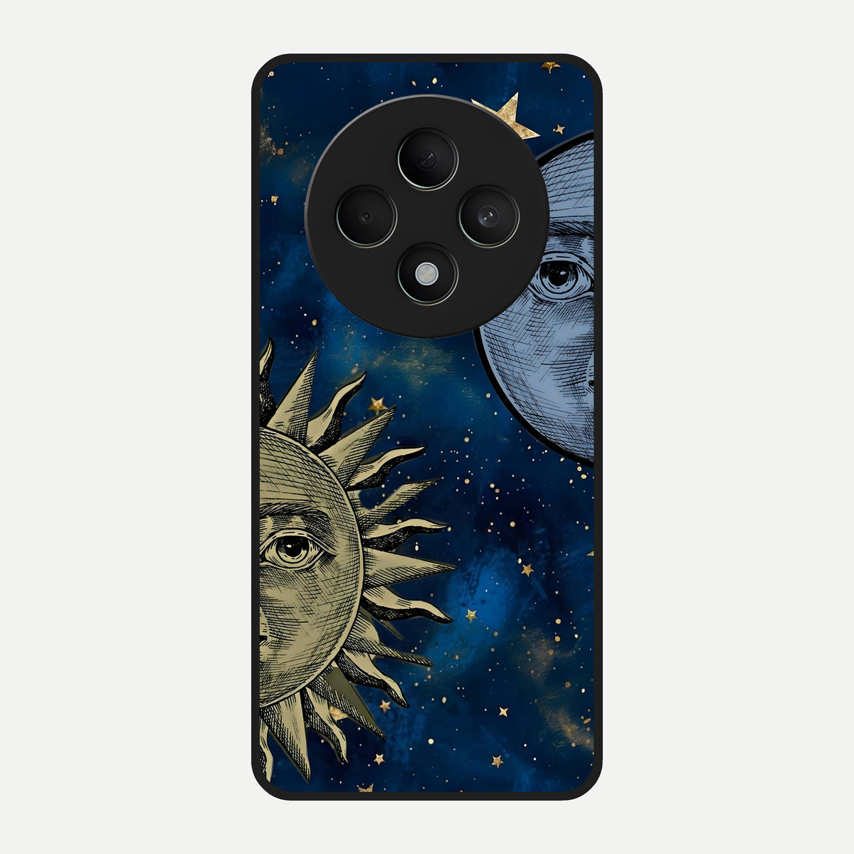  Celestial Moon With Sun Glass Case For Oppo F27 5G back cover – full design glossy printed glass finish