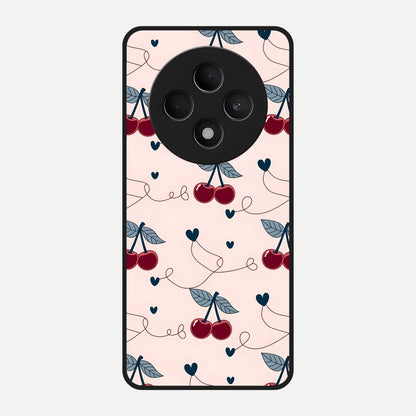  Cherry Heart Line Glass Case For Oppo F27 5G back cover – full design glossy printed glass finish