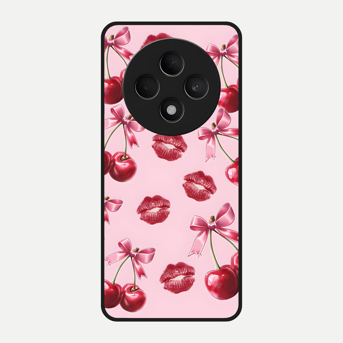  Cherry With Lips Glass Case For Oppo F27 5G back cover – full design glossy printed glass finish