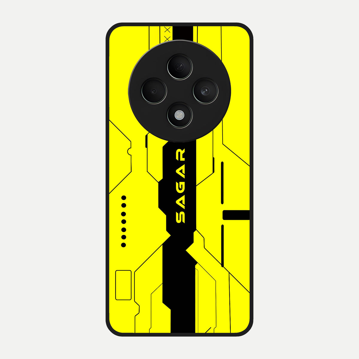  Circuit CYBERPUNK Custom Name Glass Case For Oppo F27 5G back cover – full design glossy printed glass finish