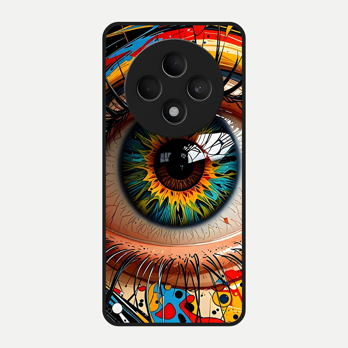  Colorful Eye Glass Case For Oppo F27 5G back cover – full design glossy printed glass finish