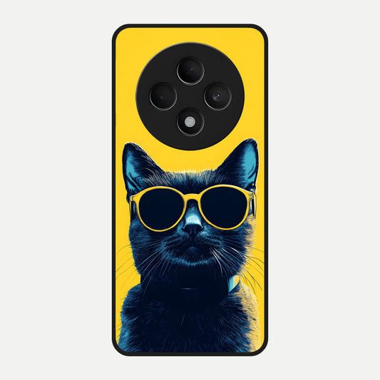  Cool Cat Vibes Glass Case For Oppo F27 5G back cover – full design glossy printed glass finish
