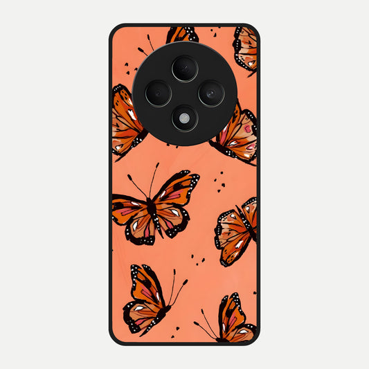 Coral Wing Butterfly Glass Case For Oppo F27 5G back cover – full design glossy printed glass finish