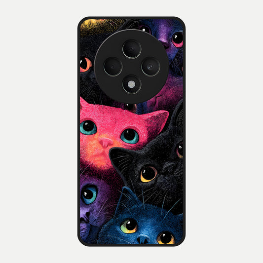  Cosmic Cats Dreams Glass Case For Oppo F27 5G back cover – full design glossy printed glass finish