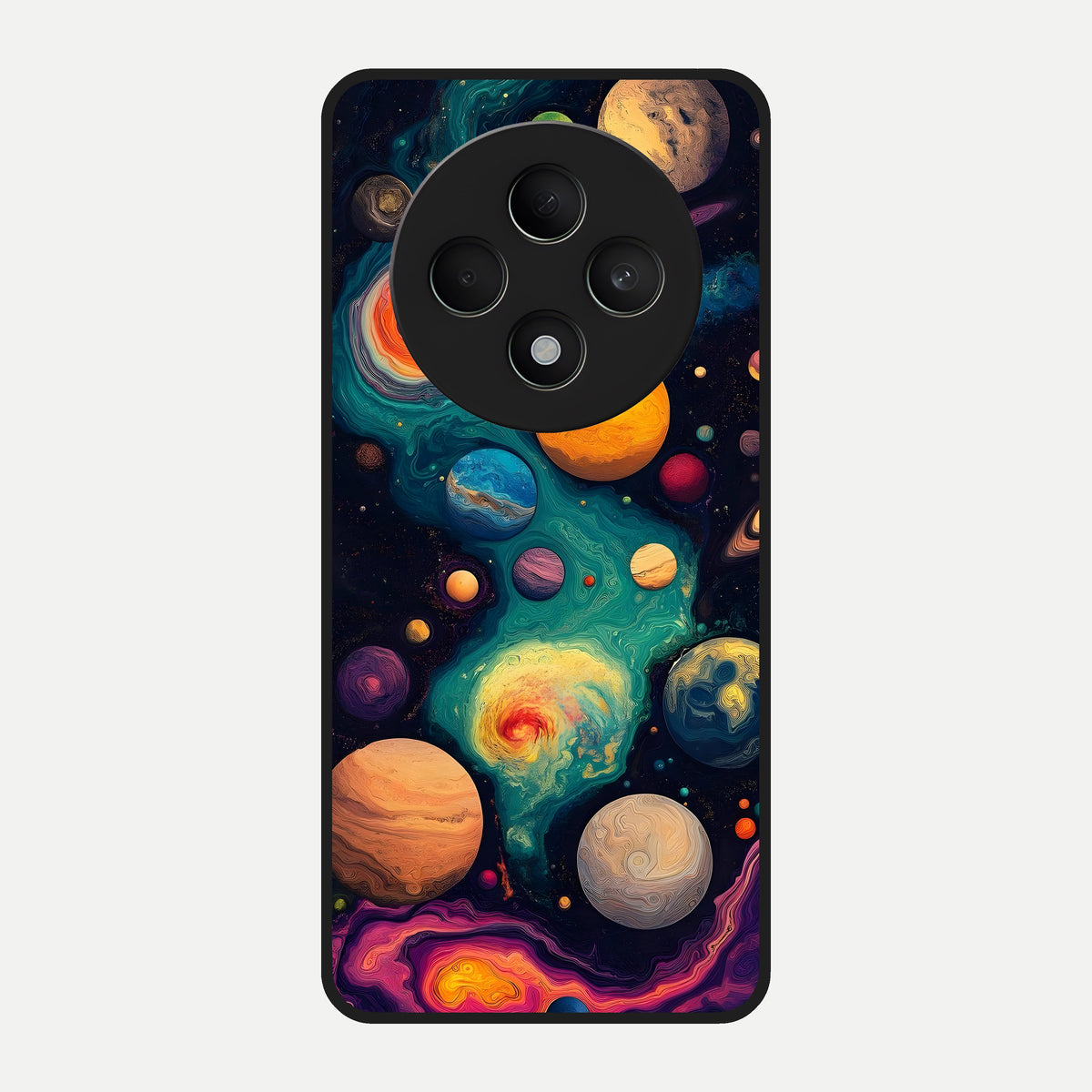  Cosmic Planet Journey Glass Case For Oppo F27 5G back cover – full design glossy printed glass finish