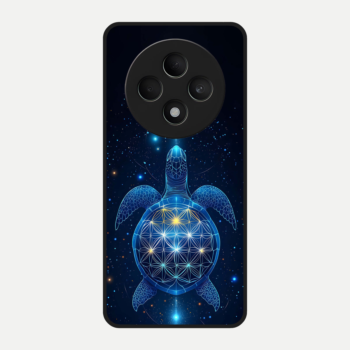  Crimson Blue Turtle Glass Case For Oppo F27 5G back cover – full design glossy printed glass finish