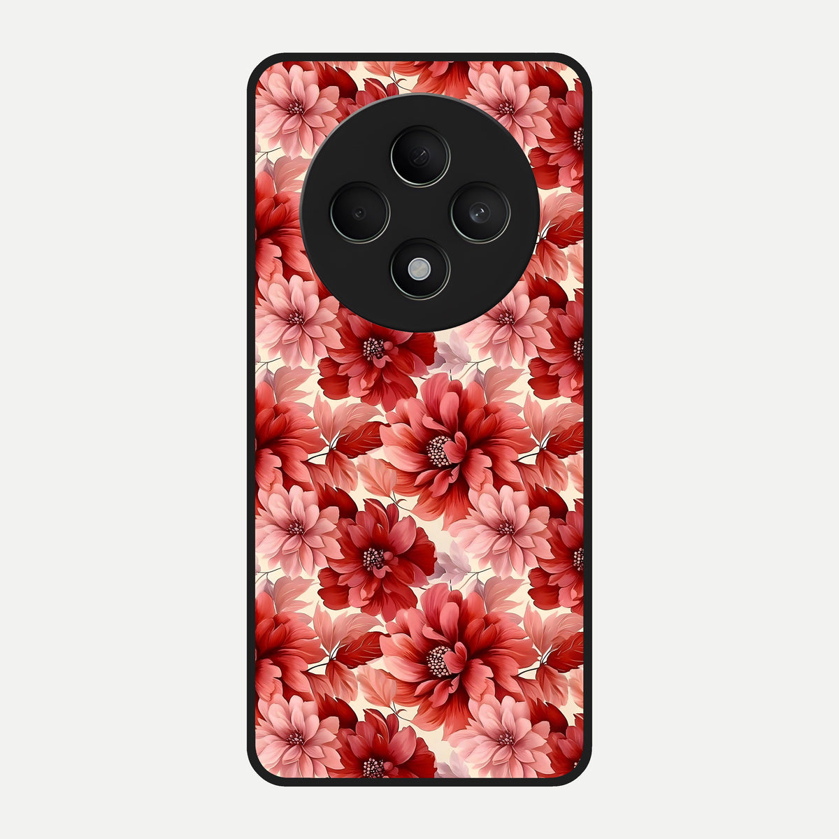  Crimson Love Petals Glass Case For Oppo F27 5G back cover – full design glossy printed glass finish