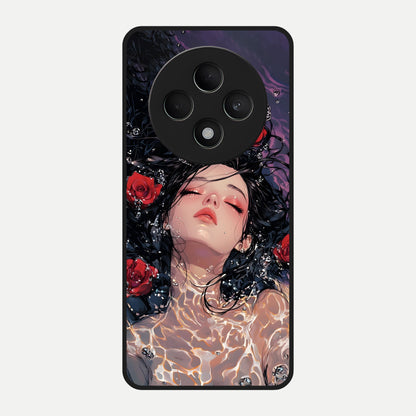  Crimson Rose Serenity Glass Case For Oppo F27 5G back cover – full design glossy printed glass finish