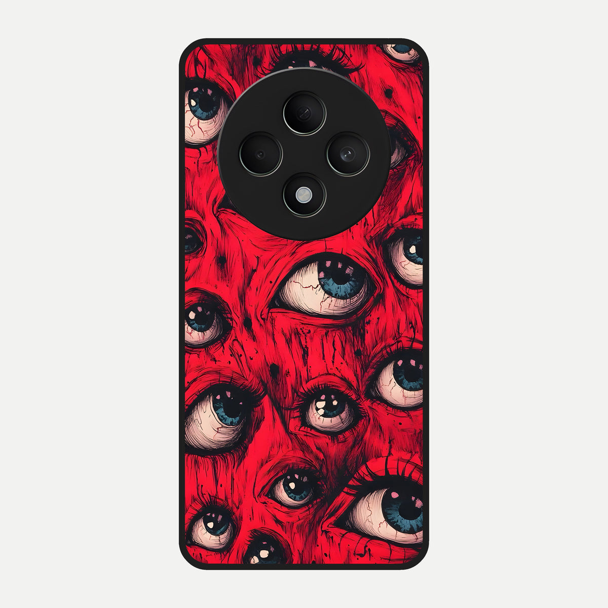  Crimson Watch Eyes Glass Case For Oppo F27 5G back cover – full design glossy printed glass finish