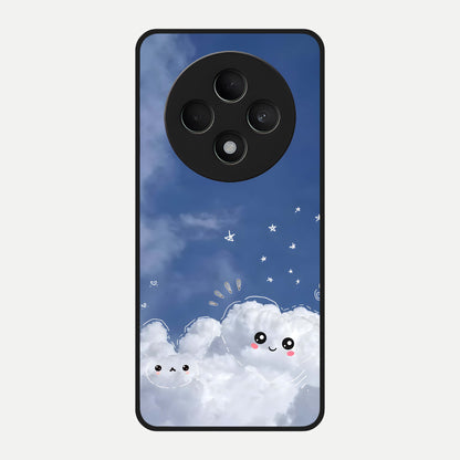  Cute Blossom Cloud Glass Case For Oppo F27 5G back cover – full design glossy printed glass finish