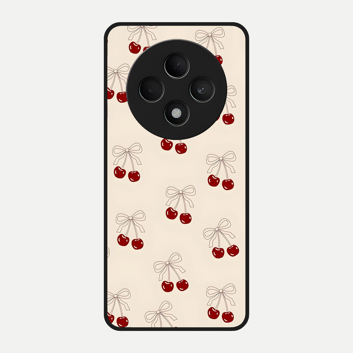  Cute Cherry Pattern Glass Case For Oppo F27 5G back cover – full design glossy printed glass finish