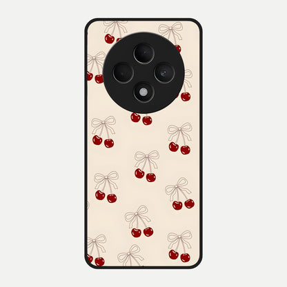  Cute Cherry Pattern Glass Case For Oppo F27 5G back cover – full design glossy printed glass finish