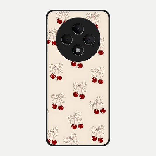  Cute Cherry Pattern Glass Case For Oppo F27 5G back cover – full design glossy printed glass finish