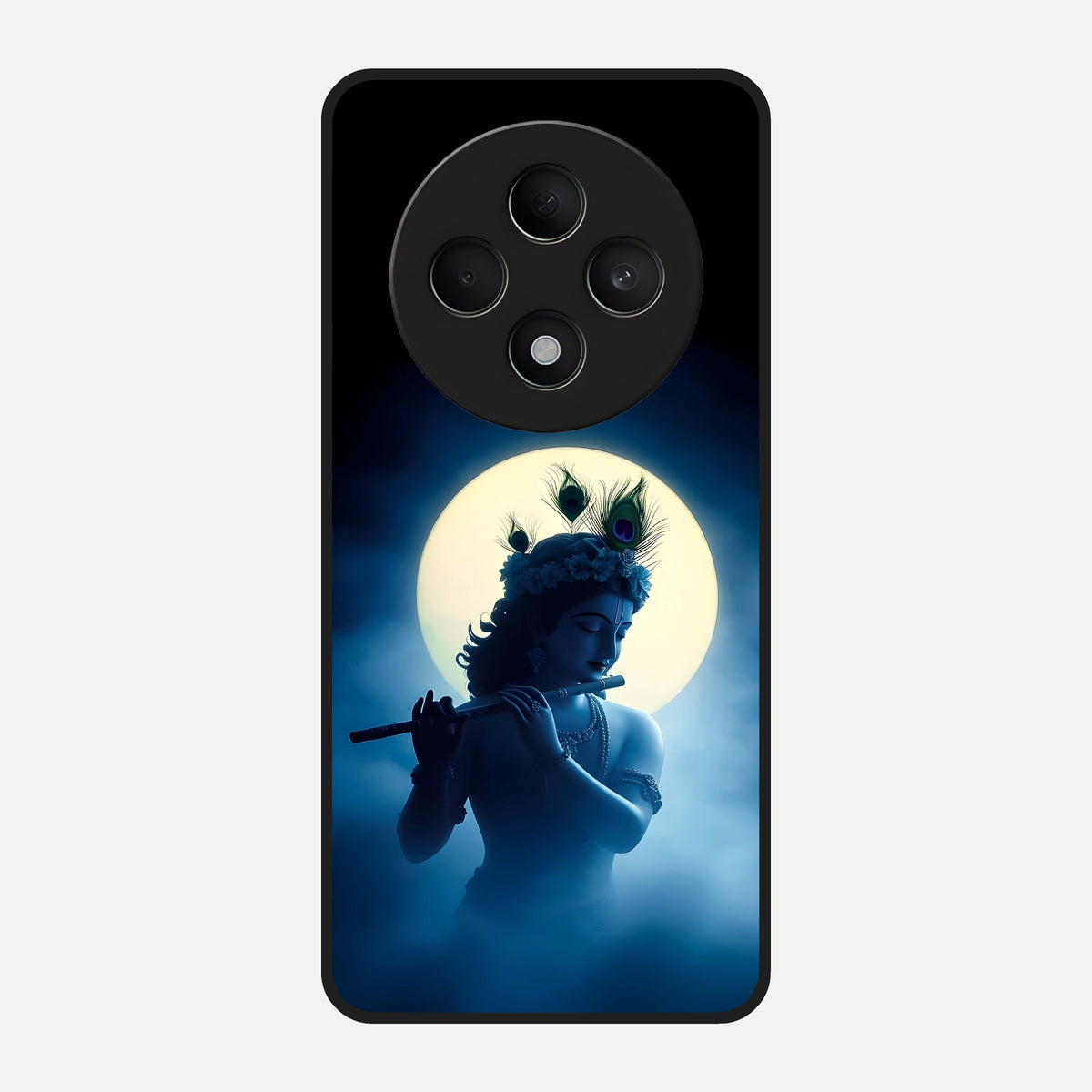  Divine Moon Flute Glass Case For Oppo F27 5G back cover – full design glossy printed glass finish