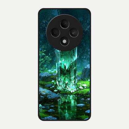  Emerald Light Crystal Glass Case For Oppo F27 5G back cover – full design glossy printed glass finish