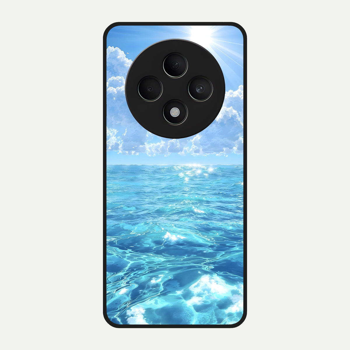  Endless Ocean Horizon Glass Case For Oppo F27 5G back cover – full design glossy printed glass finish