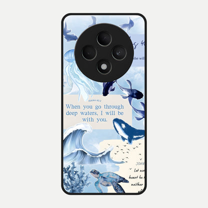  Faithful Ocean Promise Glass Case For Oppo F27 5G back cover – full design glossy printed glass finish