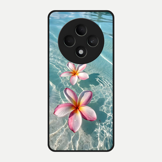 Floating Bloom Bliss Glass Case For Oppo F27 5G back cover – full design glossy printed glass finish