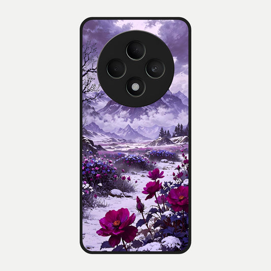  Flower Mountain View Glass Case For Oppo F27 5G back cover – full design glossy printed glass finish