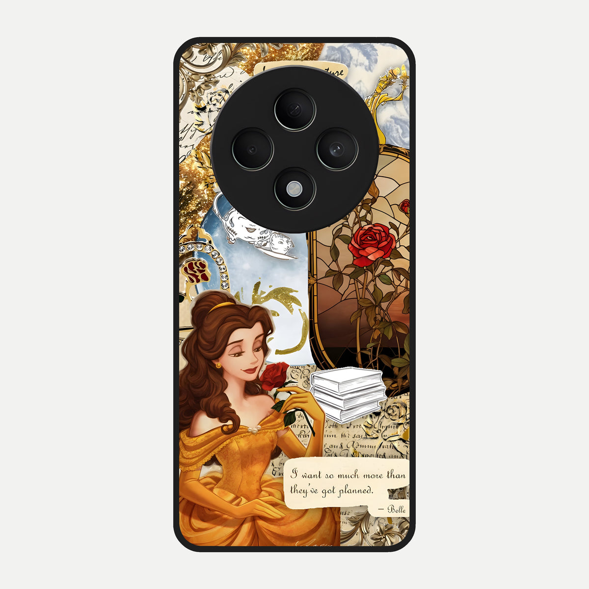  Golden Dream Belle Glass Case For Oppo F27 5G back cover – full design glossy printed glass finish