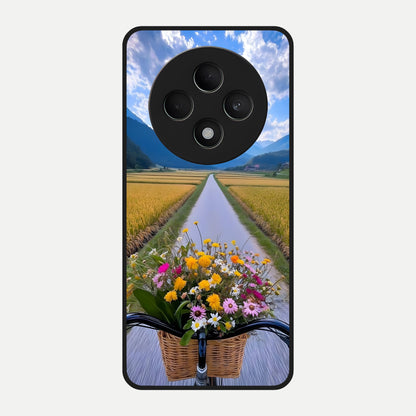  Golden Field Journey Glass Case For Oppo F27 5G back cover – full design glossy printed glass finish