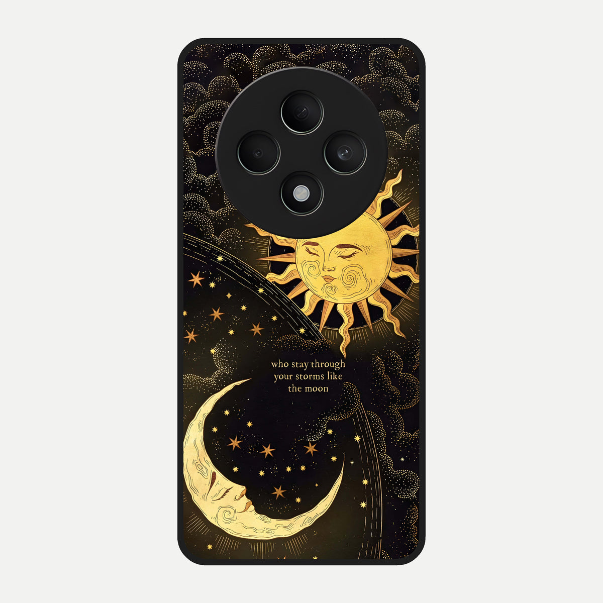  Golden Lunar Love Glass Case For Oppo F27 5G back cover – full design glossy printed glass finish