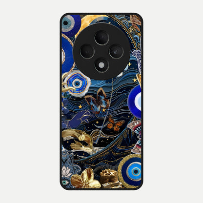  Golden Moon Magic Glass Case For Oppo F27 5G back cover – full design glossy printed glass finish