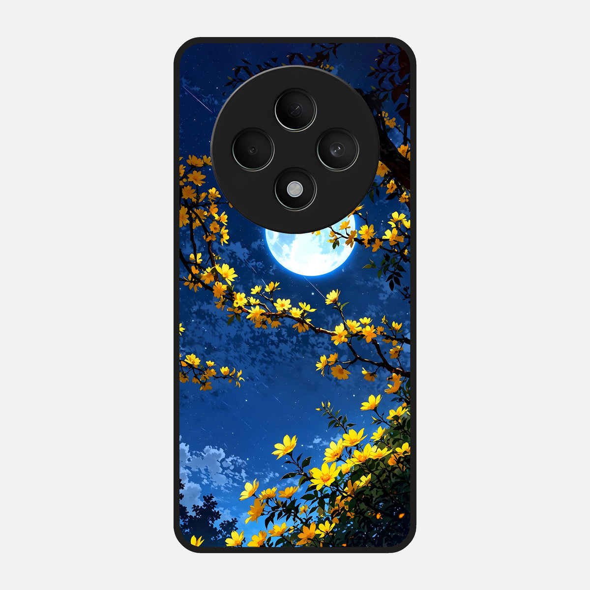  Golden Night Glow Glass Case For Oppo F27 5G back cover – full design glossy printed glass finish