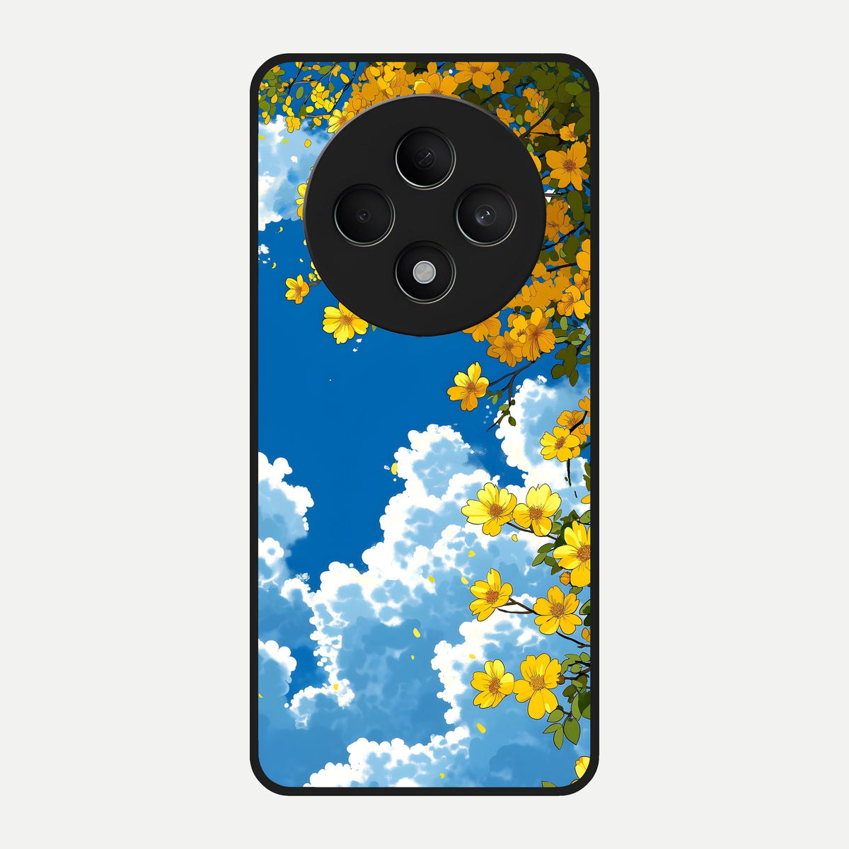  Golden Petal Sky Glass Case For Oppo F27 5G back cover – full design glossy printed glass finish