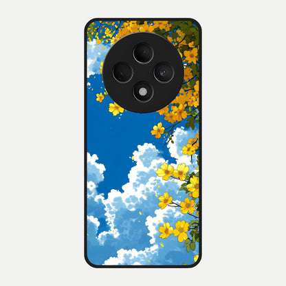  Golden Petal Sky Glass Case For Oppo F27 5G back cover – full design glossy printed glass finish