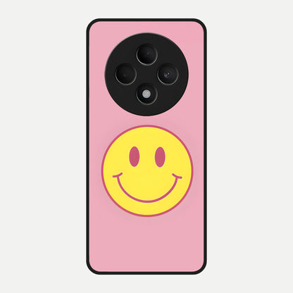  Happy Pink Mood Glass Case For Oppo F27 5G back cover – full design glossy printed glass finish
